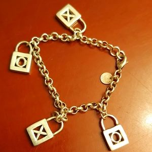 Sterling silver bracelet with lock charms